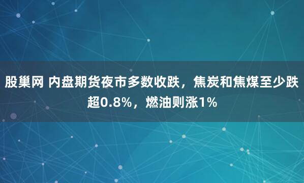股巢网 内盘期货夜市多数收跌，焦炭和焦煤至少跌超0.8%，燃油则涨1%