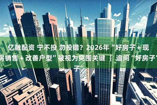 亿融配资 宁不投 勿投错？2026年“好房子＋现房销售＋改善户型”被视为突围关键 ｜ 追问“好房子”